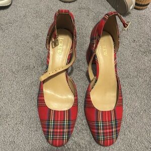 J Crew plaid heels